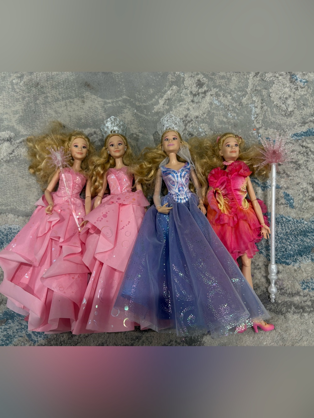 Barbie Four-Piece Princess Doll Set - Pink & Blue Gowns